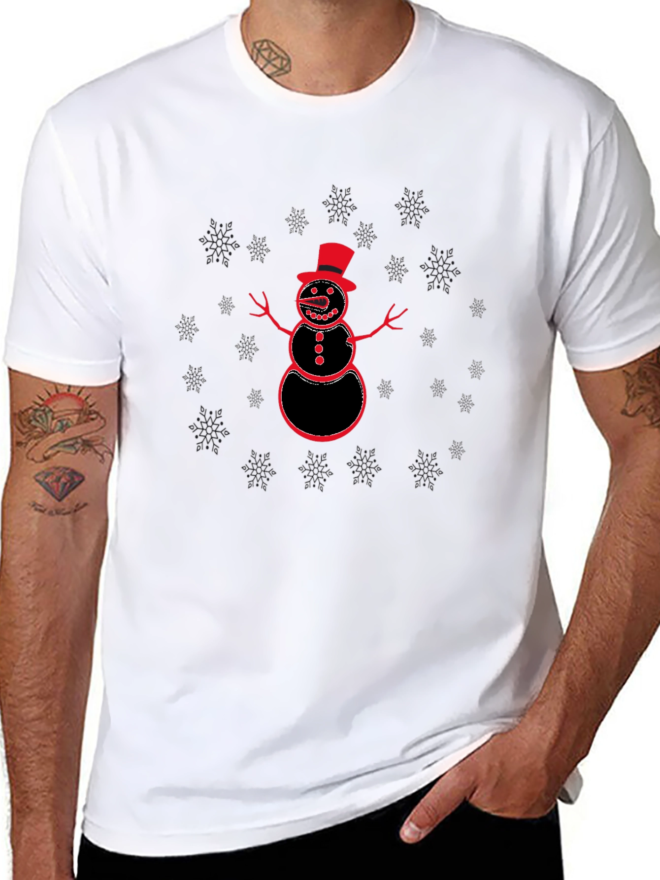 Snowman Graphic T-Shirt - Holiday Fun