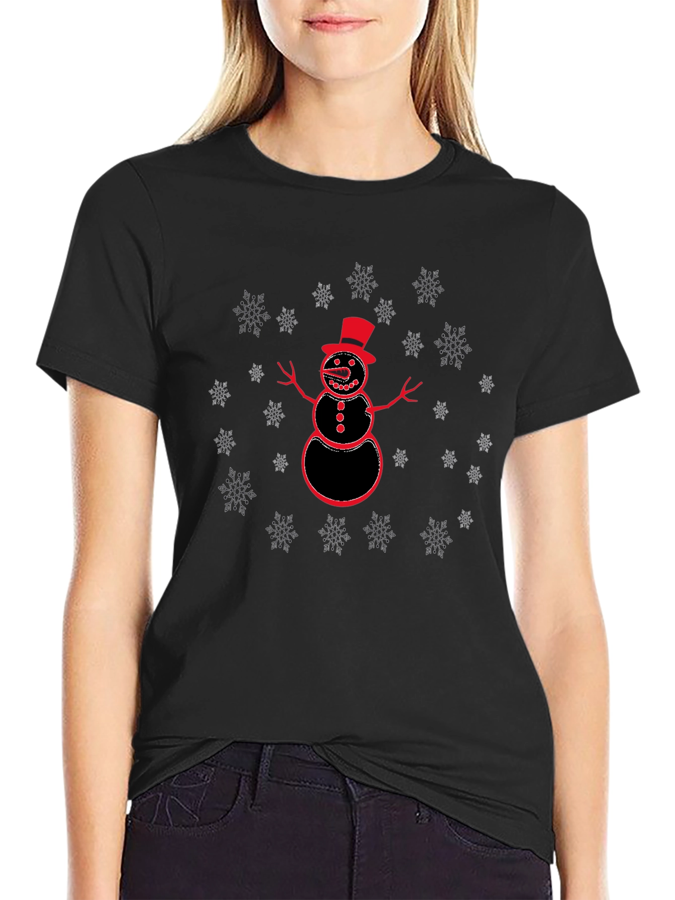 Snowman Graphic T-Shirt - Holiday Fun