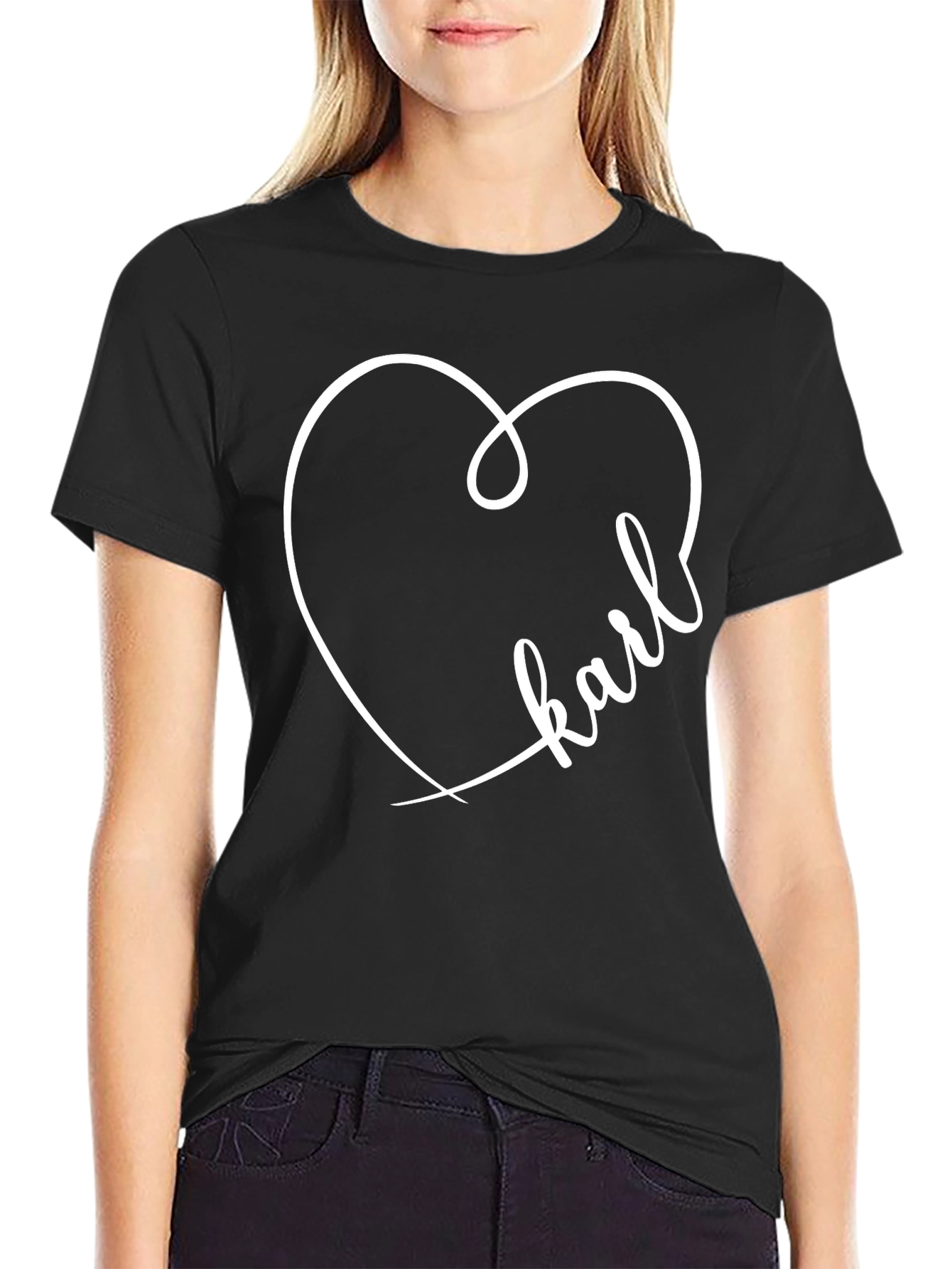 Karl Heart Graphic Tee - Stylish Custom T-Shirt