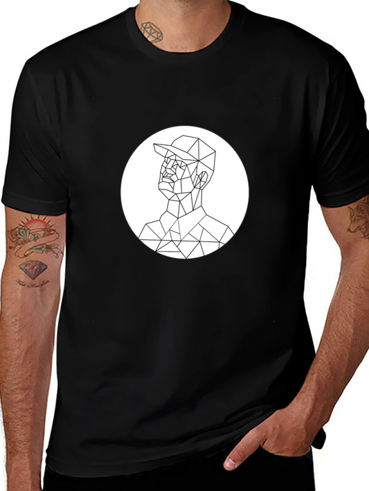 Geometric Man Tee - Minimalist Graphic T-Shirt