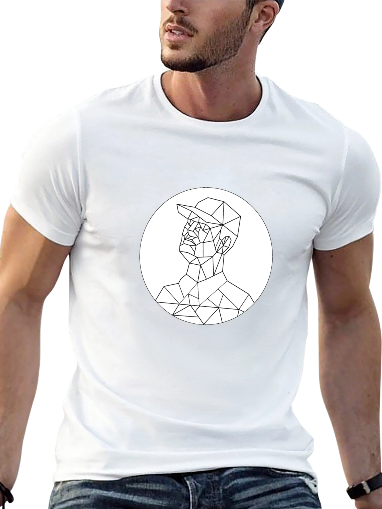 Geometric Man Tee - Minimalist Graphic T-Shirt