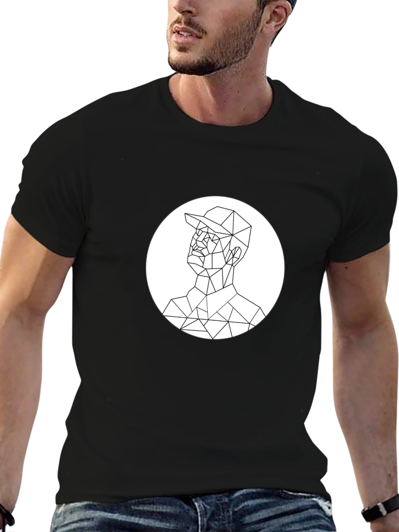 Geometric Man Tee - Minimalist Graphic T-Shirt