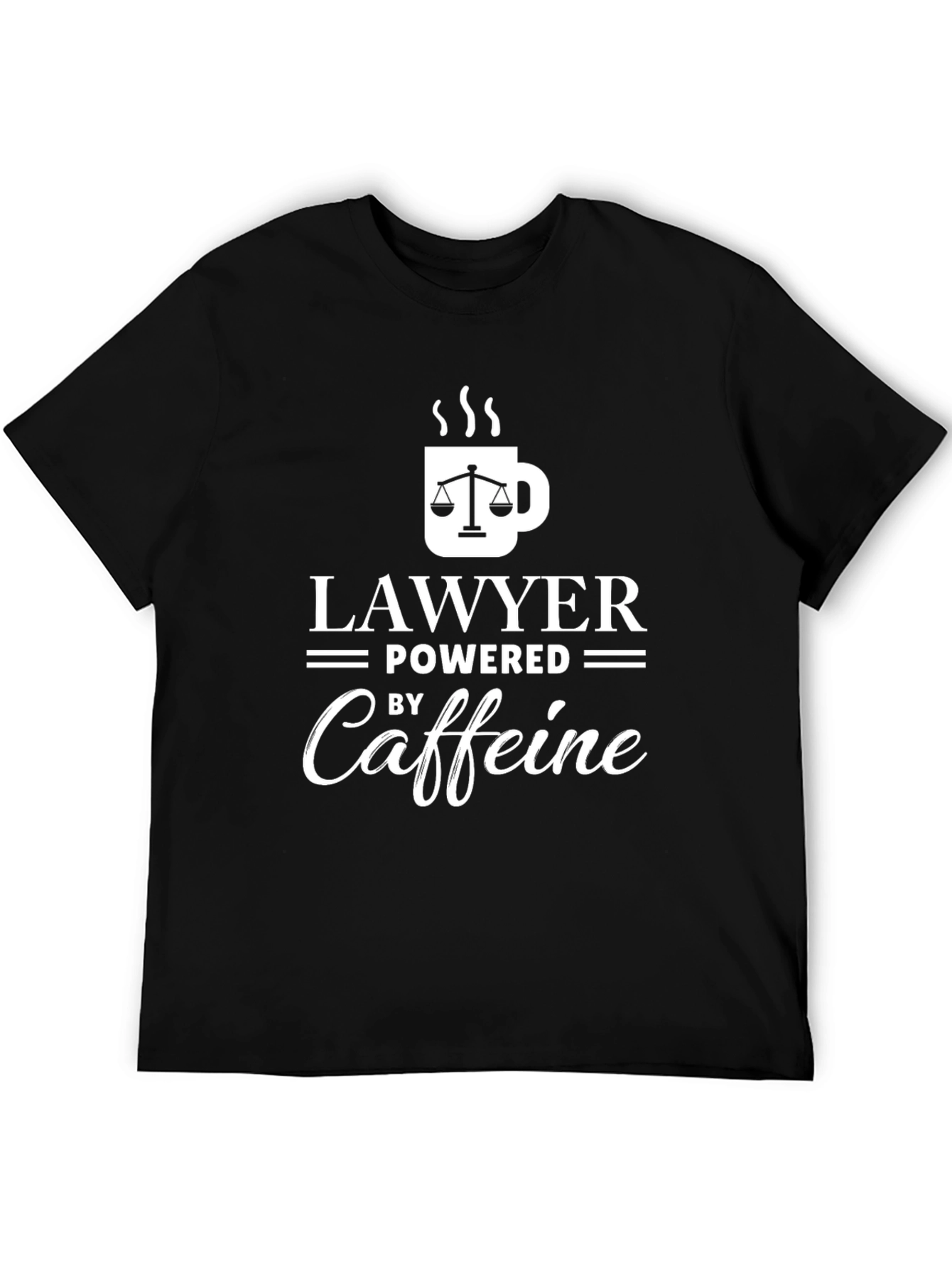 Lawyer Powered by Caffeine T-Shirt - Black