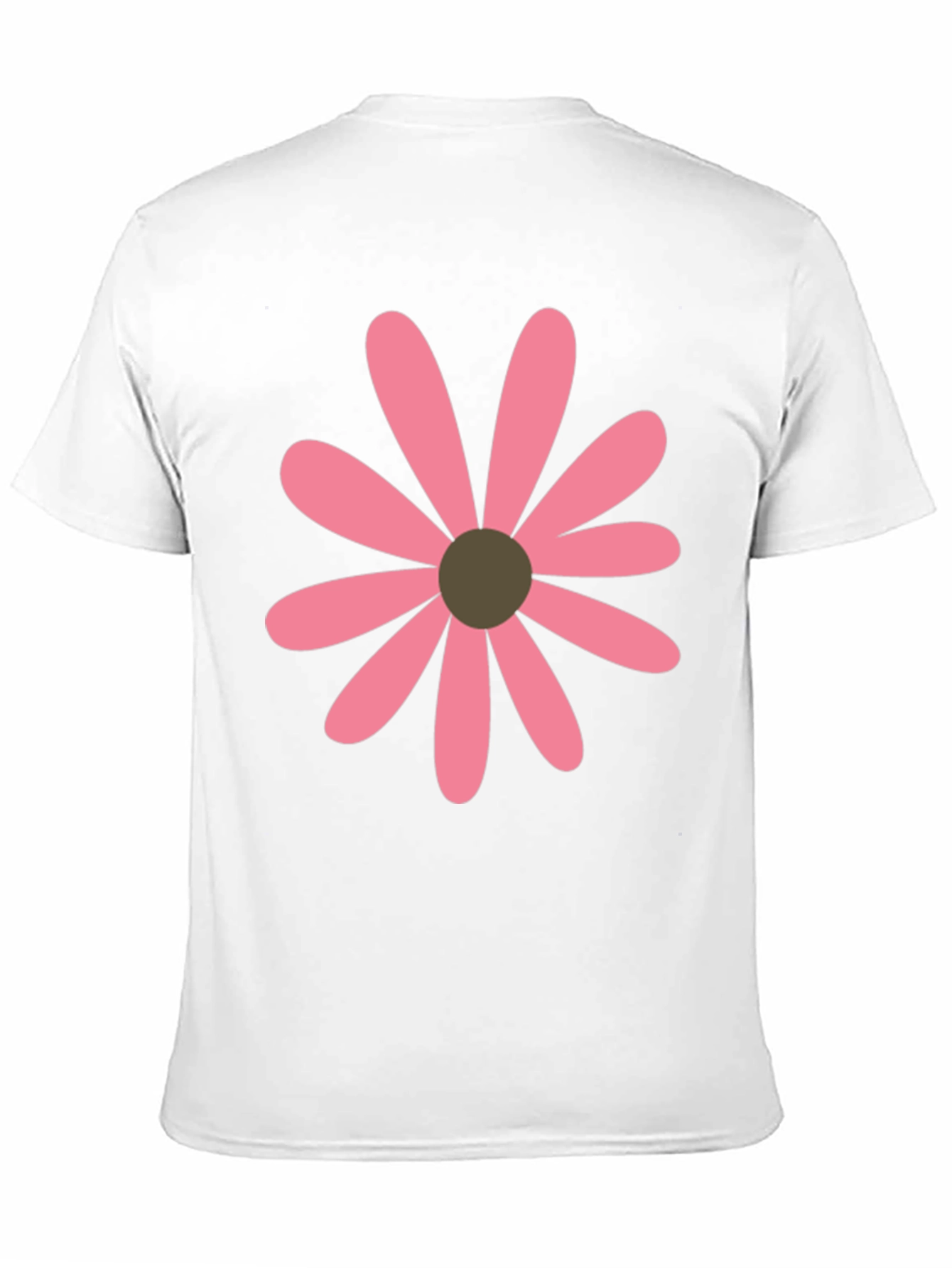 Pink Daisy Graphic Black T-Shirt