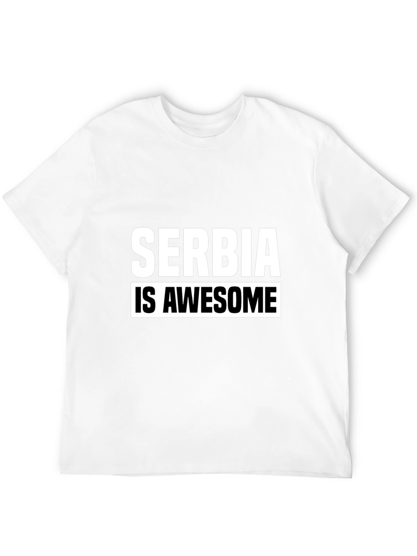Serbia Is Awesome Graphic T-Shirt - Black