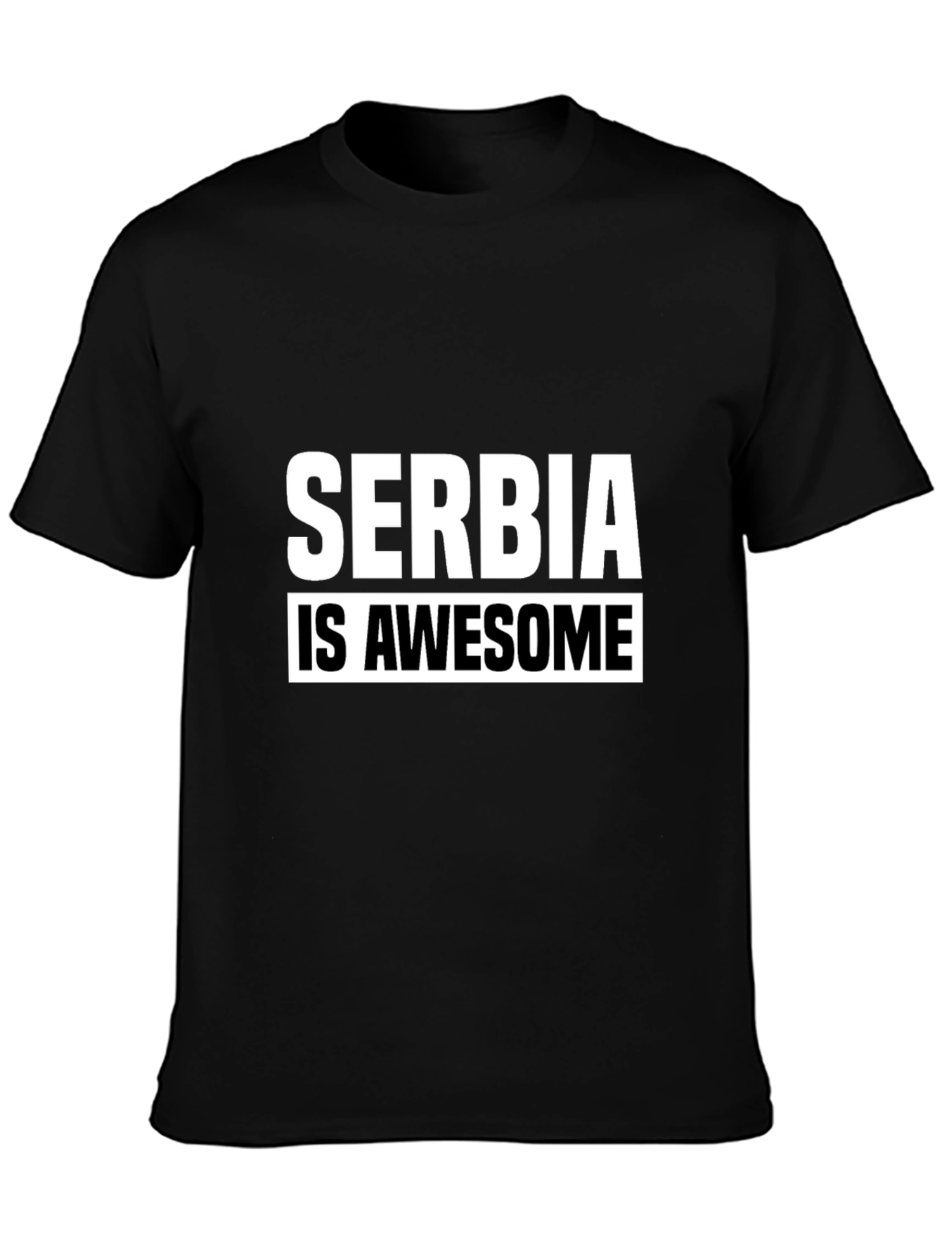 Serbia Is Awesome Graphic T-Shirt - Black