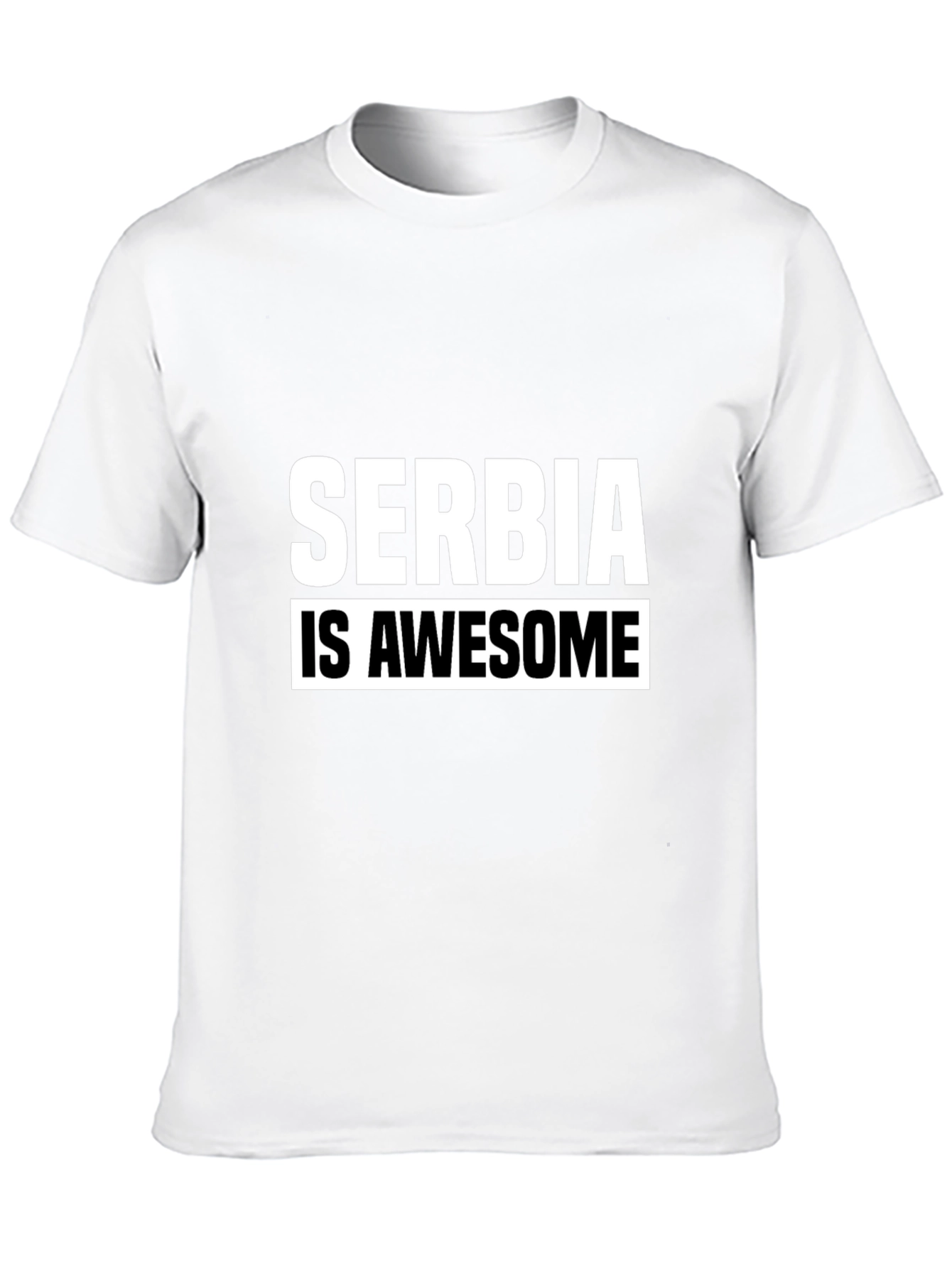 Serbia Is Awesome Graphic T-Shirt - Black
