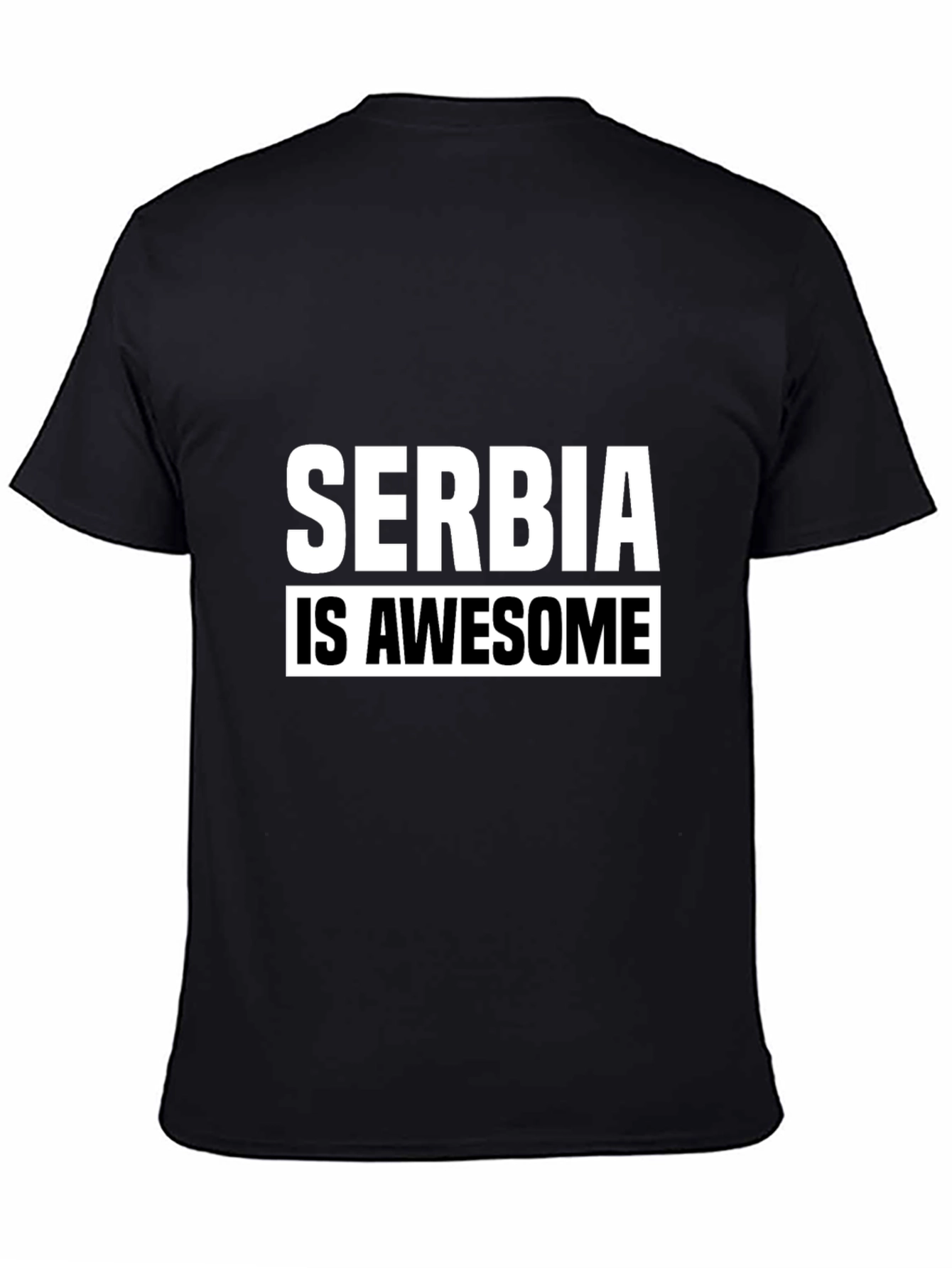 Serbia Is Awesome Graphic T-Shirt - Black