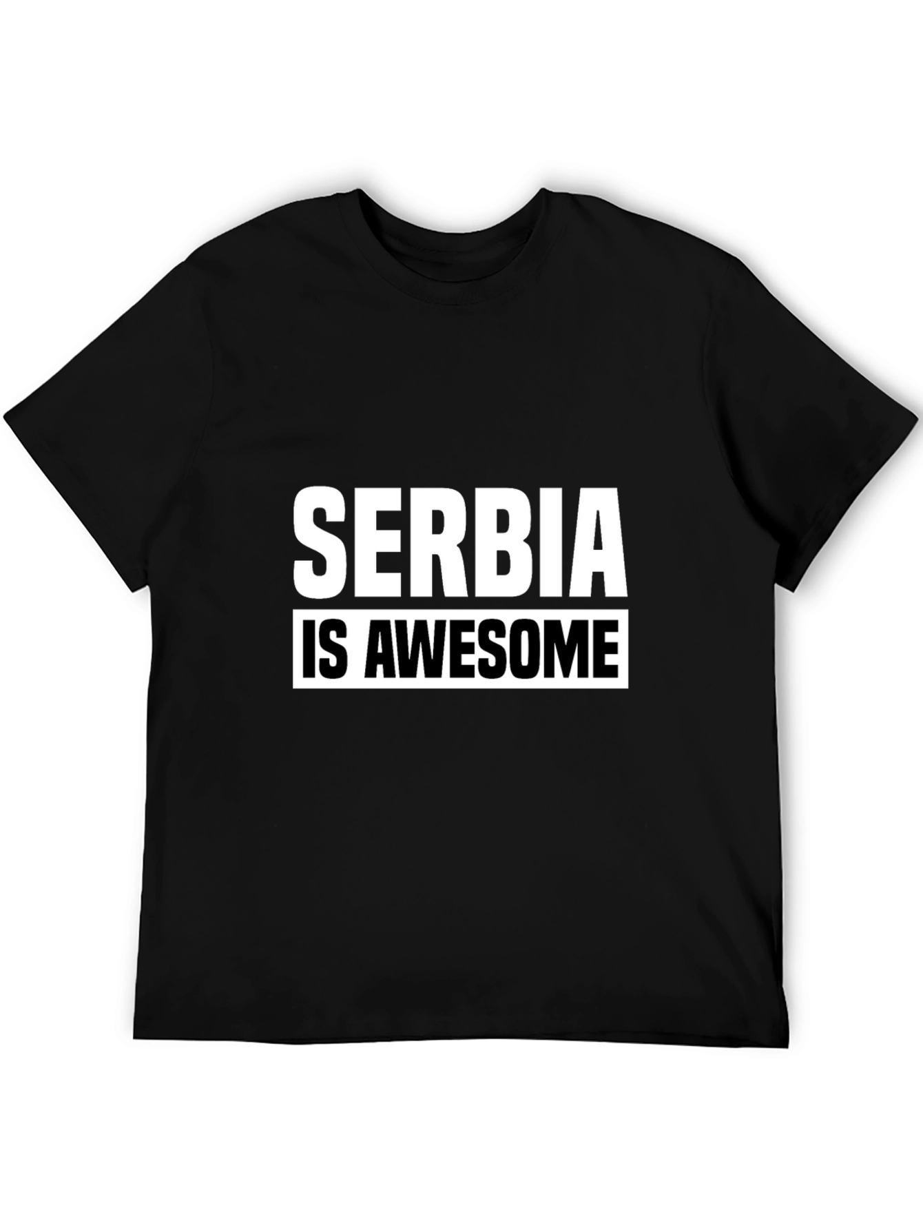 Serbia Is Awesome Graphic T-Shirt - Black