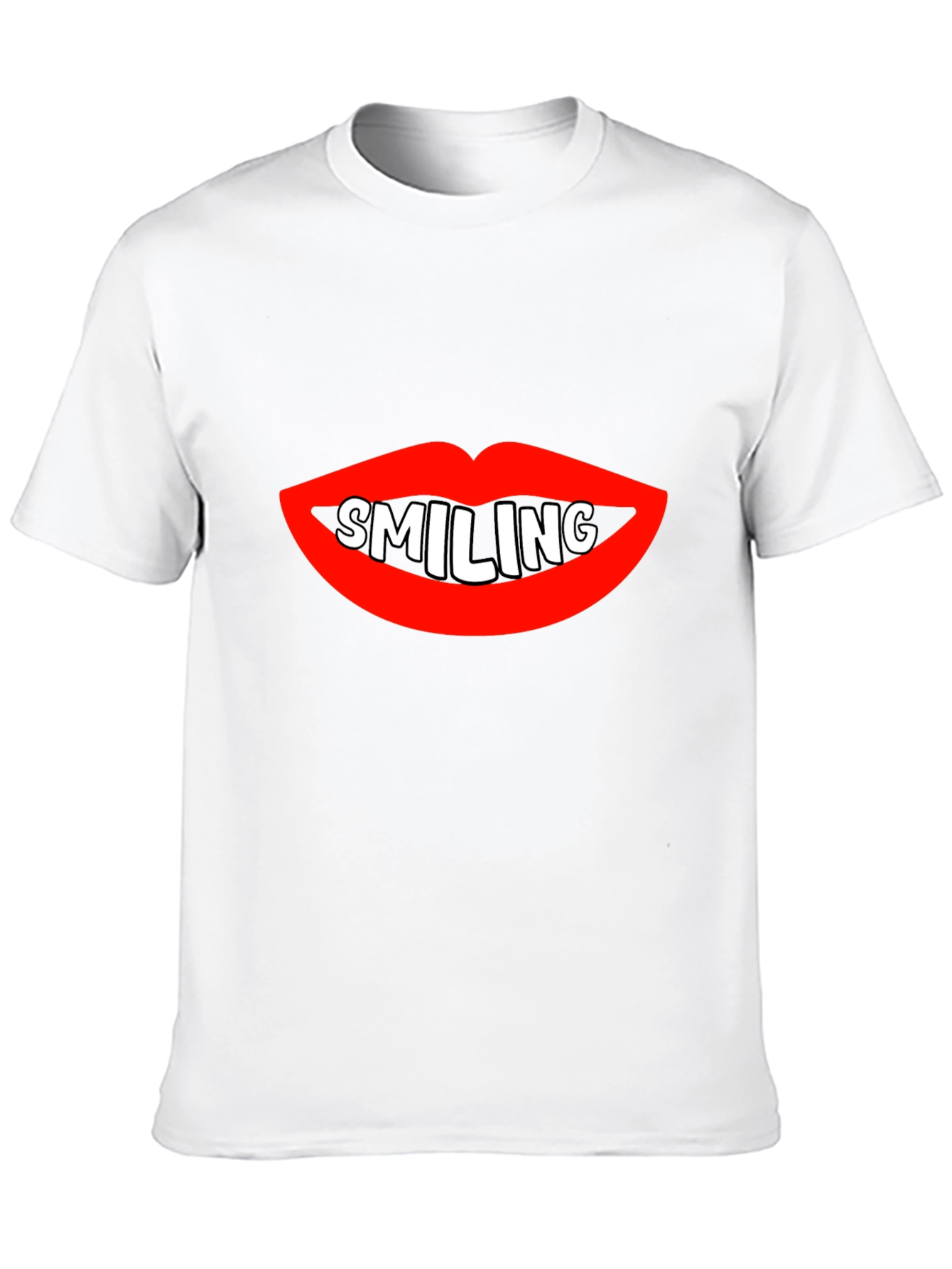 Smiling Lips Graphic Black T-Shirt