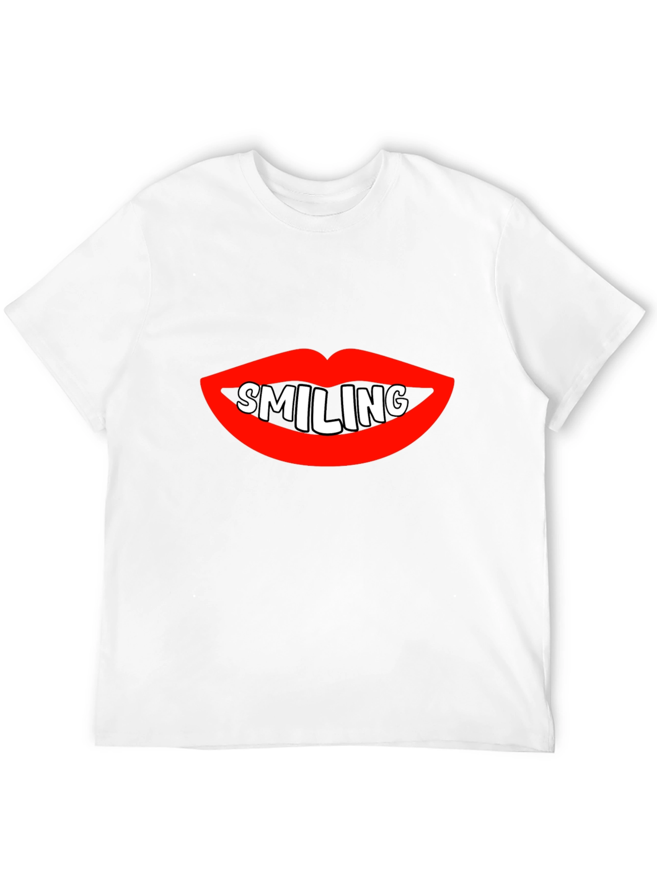Smiling Lips Graphic Black T-Shirt