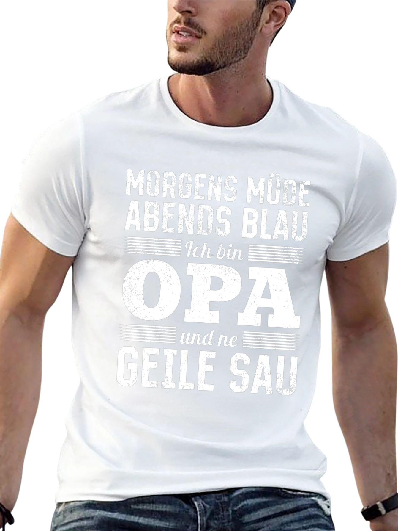 Morgens Müde Abends Blau Opa Funny T-Shirt