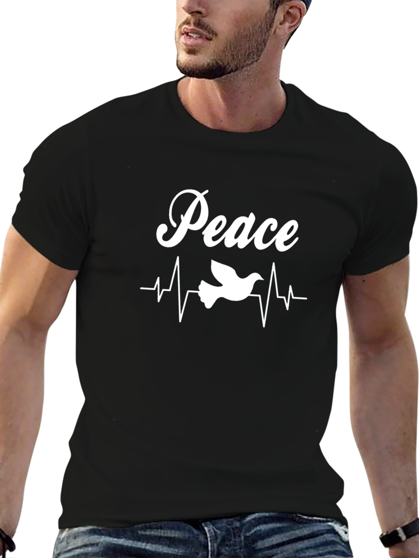 Peace Dove Graphic Tee - Mens Black T-Shirt