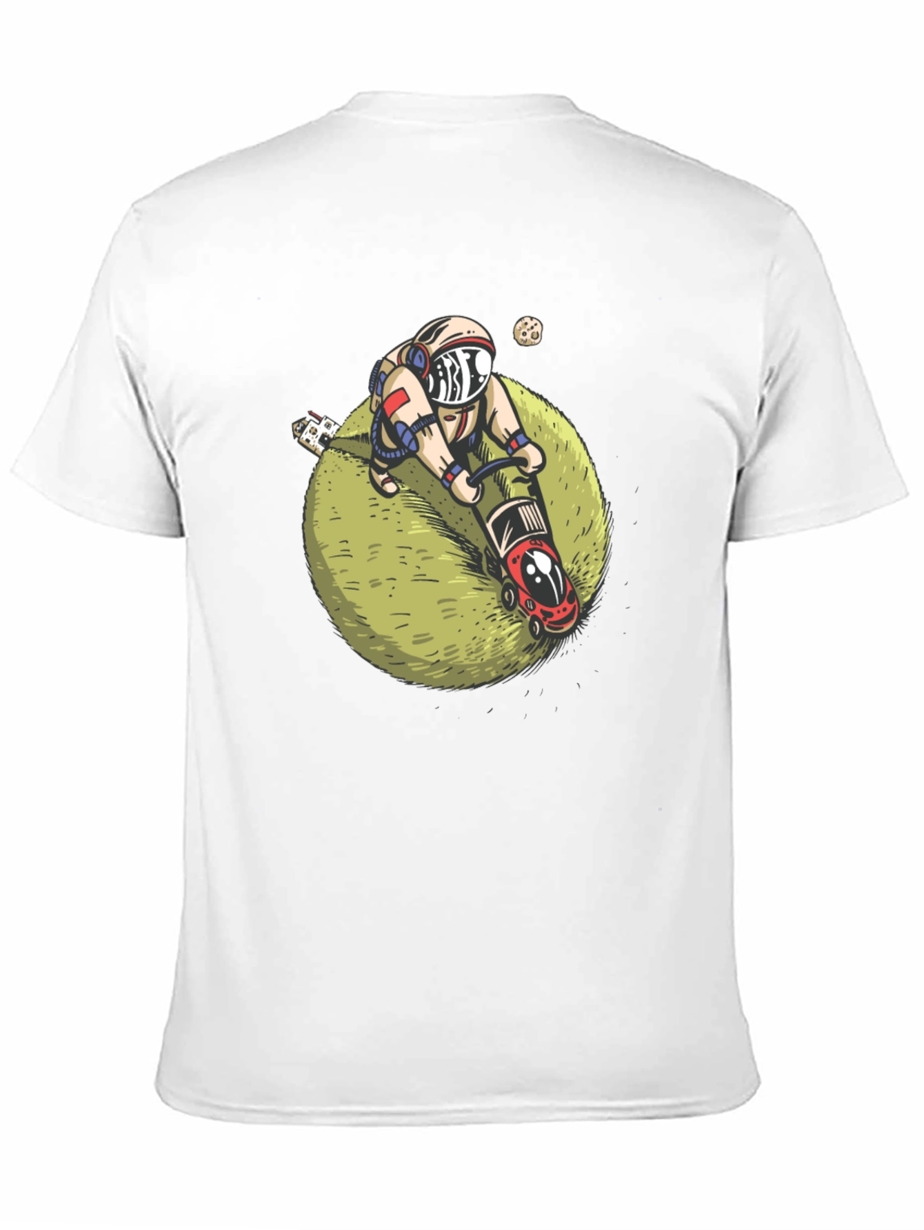 Astronaut Mowing Lawn T-Shirt - Space Humor Tee