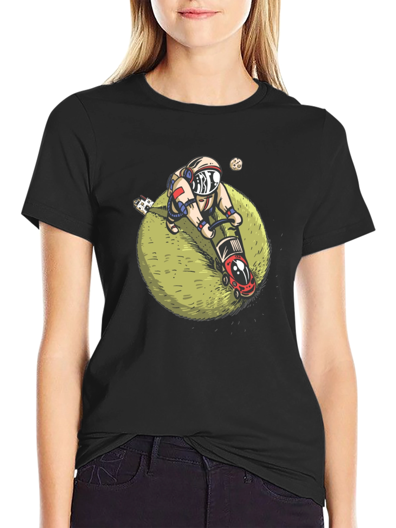 Astronaut Mowing Lawn T-Shirt - Space Humor Tee
