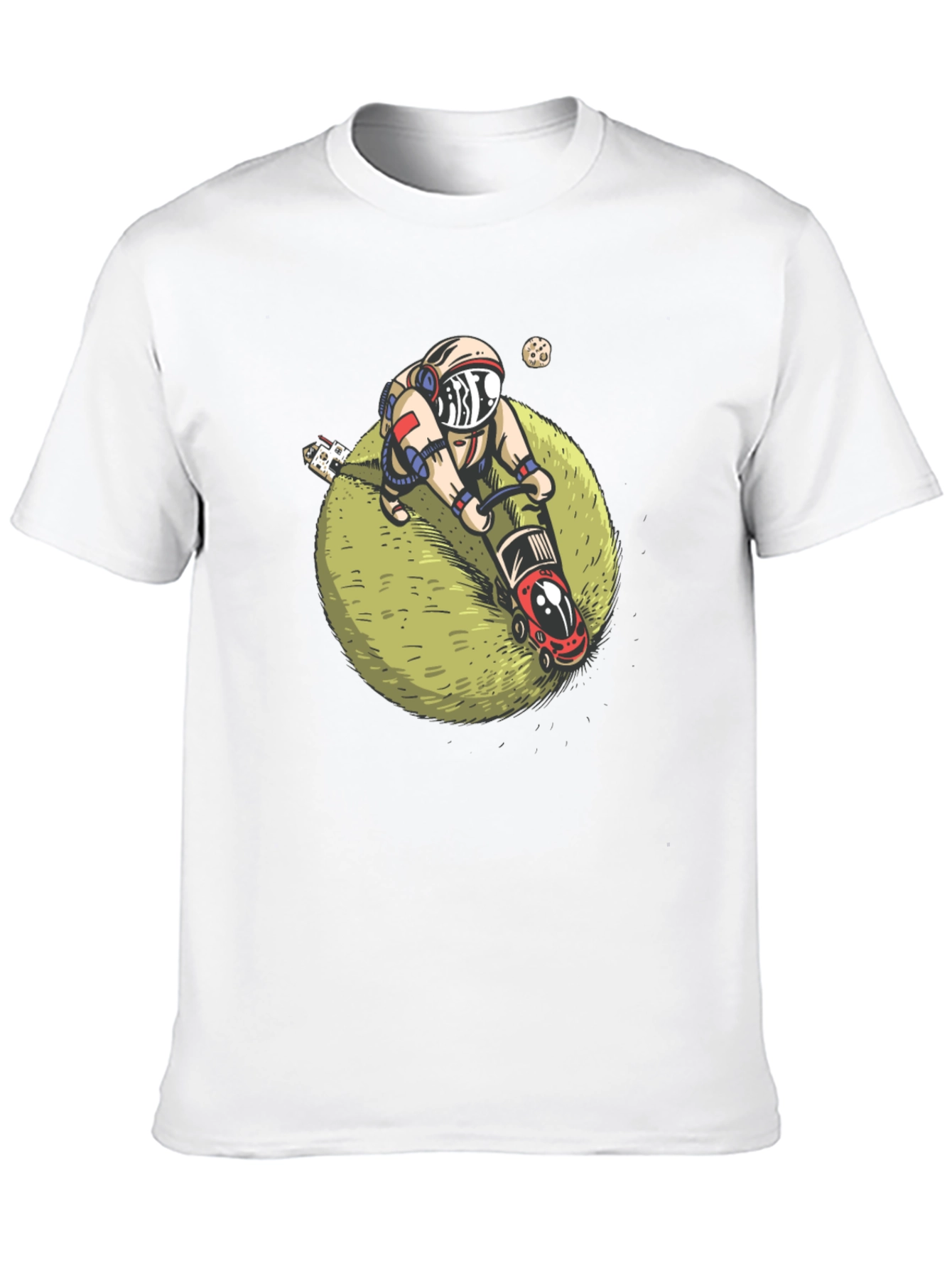 Astronaut Mowing Lawn T-Shirt - Space Humor Tee