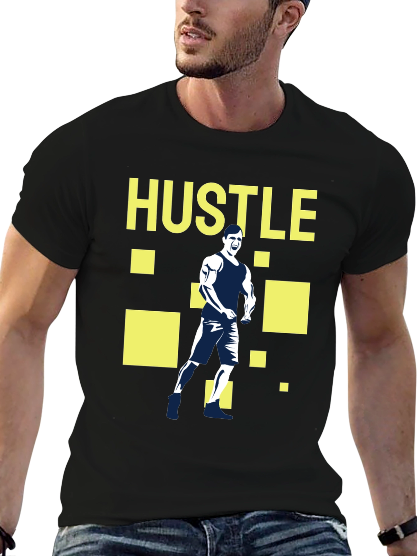 Hustle Graphic Tee - Motivational Fitness T-Shirt