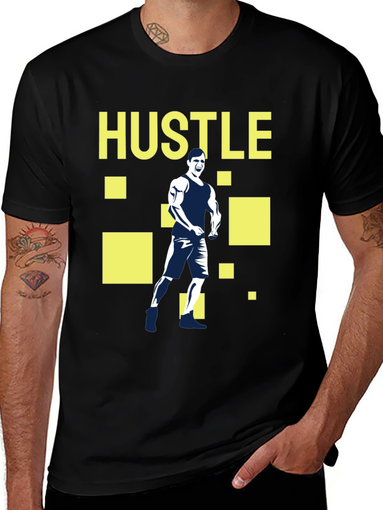 Hustle Graphic Tee - Motivational Fitness T-Shirt
