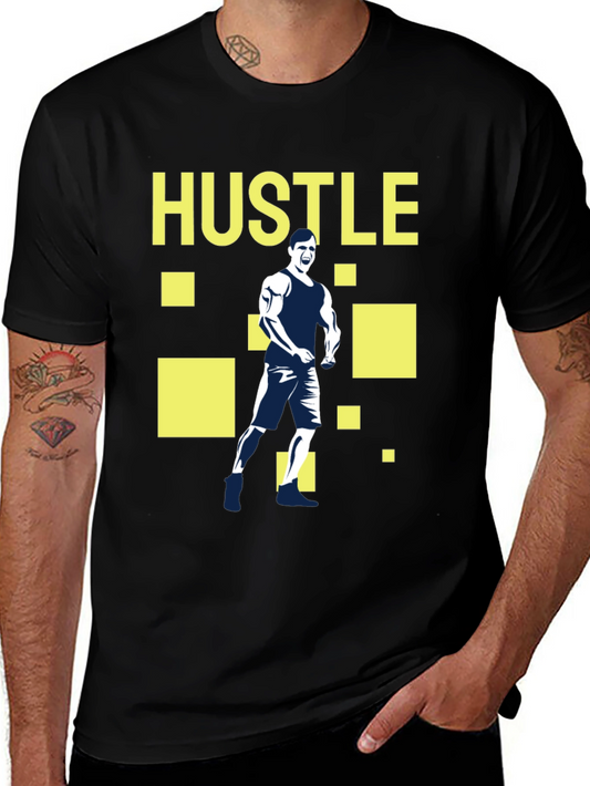 Hustle Graphic Tee - Motivational Fitness T-Shirt
