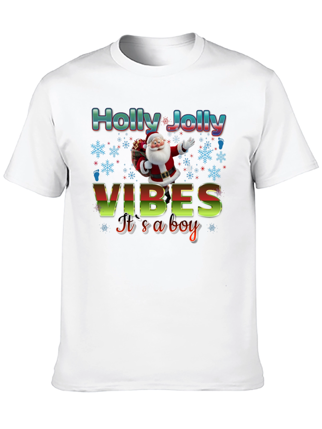 Holly Jolly Vibes Its a Boy T-Shirt