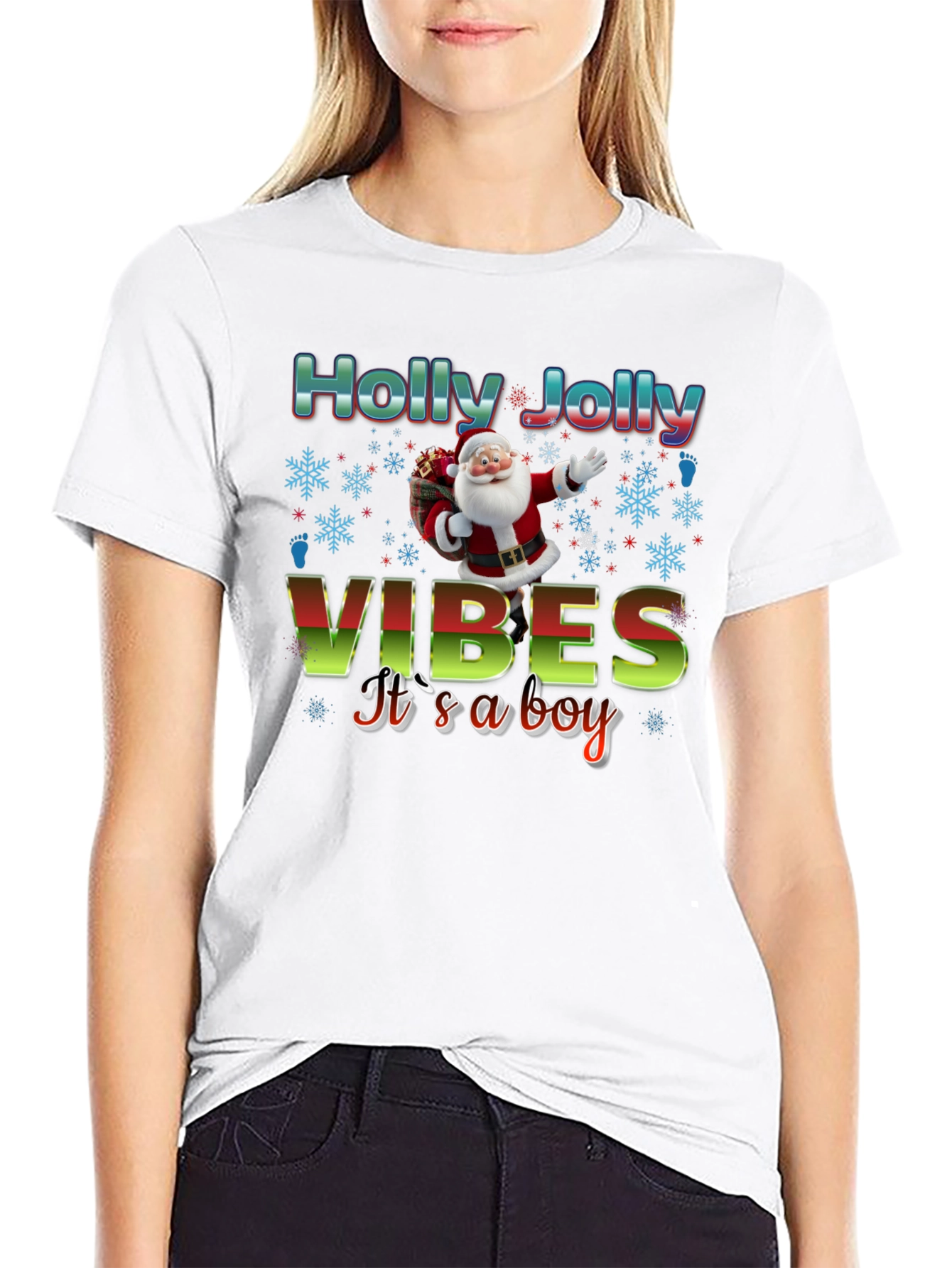 Holly Jolly Vibes Its a Boy T-Shirt