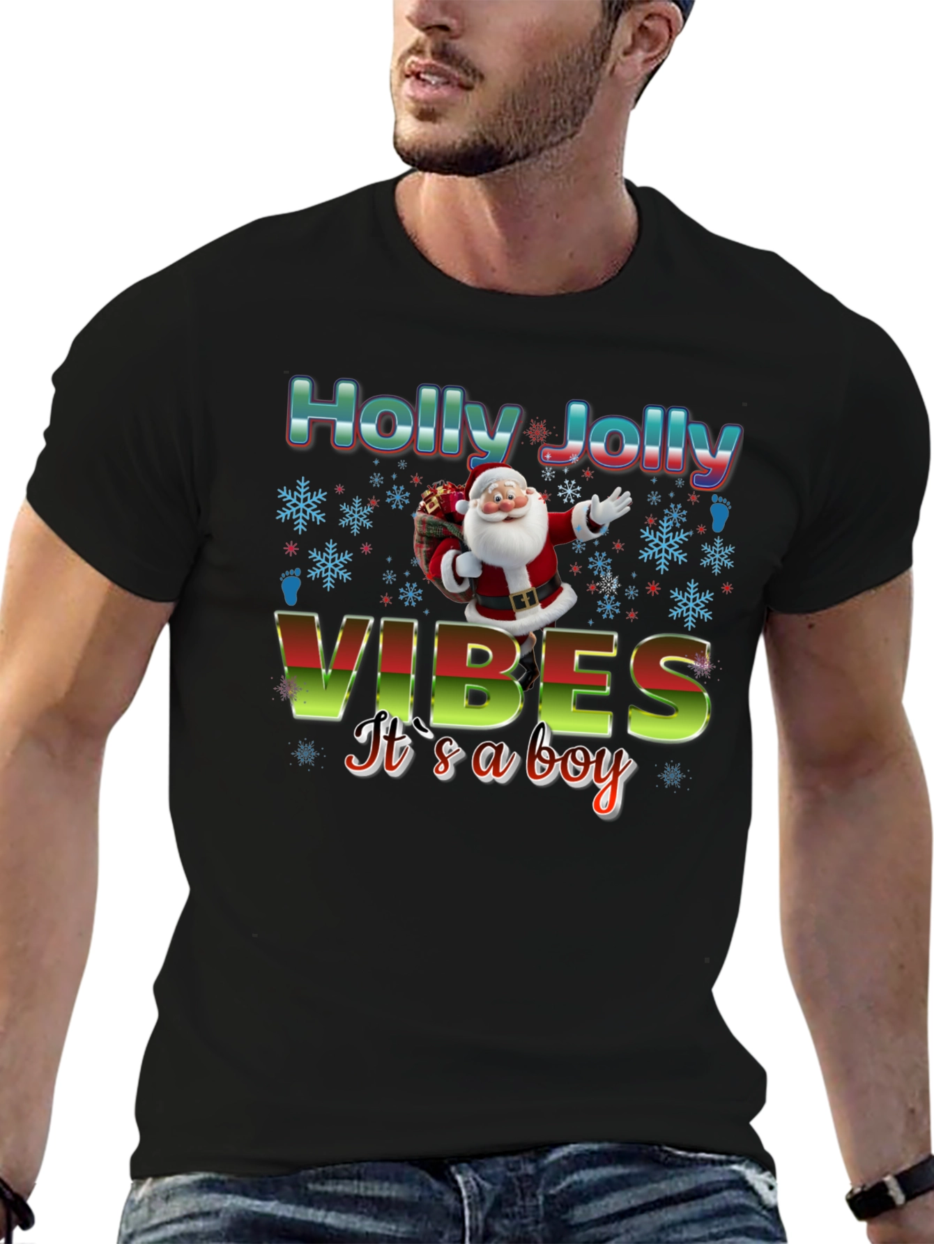 Holly Jolly Vibes Its a Boy T-Shirt