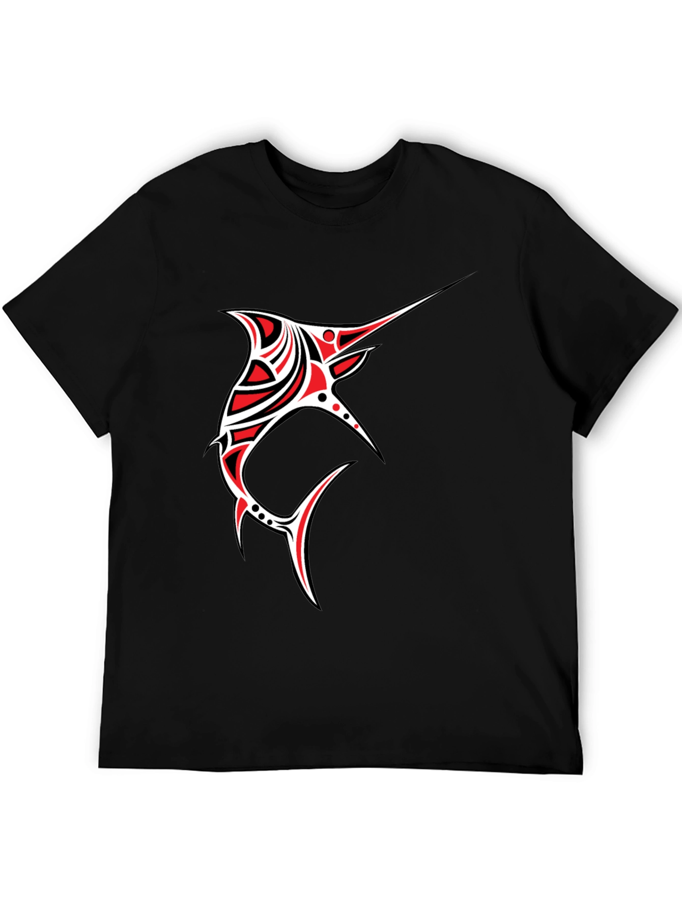 Tribal Marlin Graphic Tee - Black