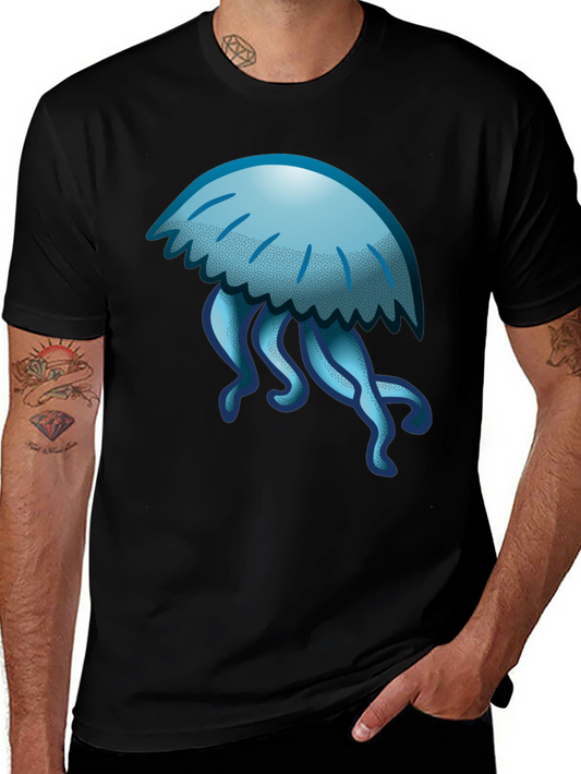 Jellyfish Graphic Tee - Casual Black T-Shirt