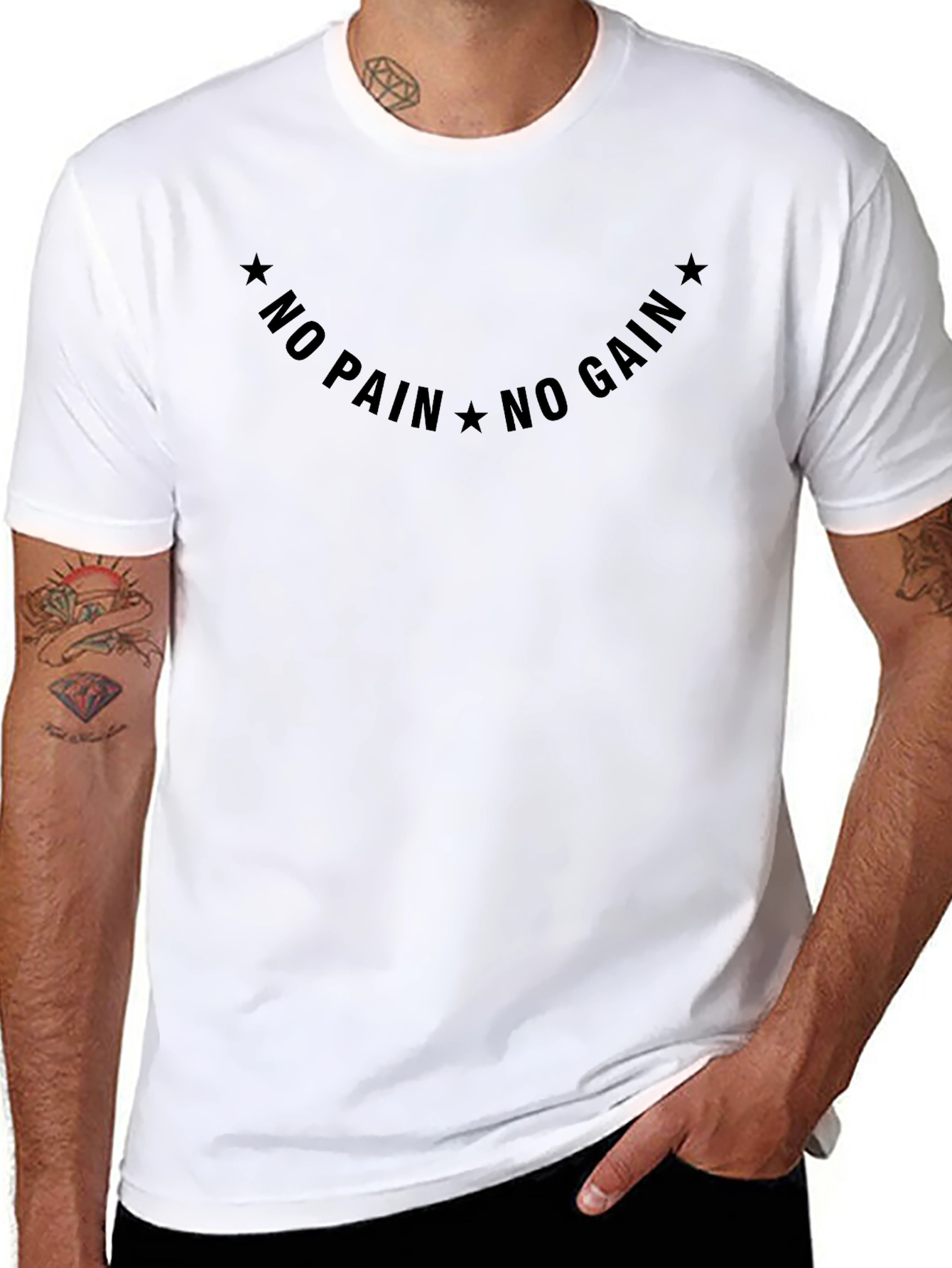 No Pain No Gain Graphic Tee - Black