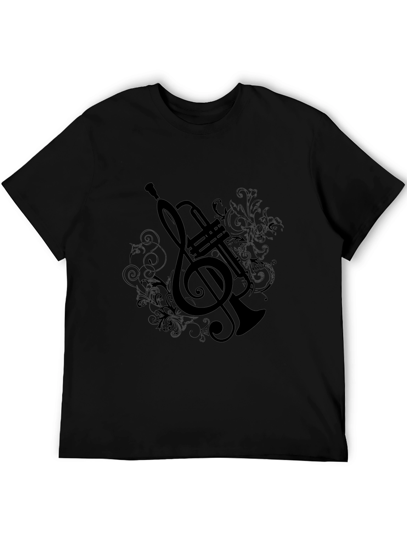 Music Themed Graphic T-Shirt - Black