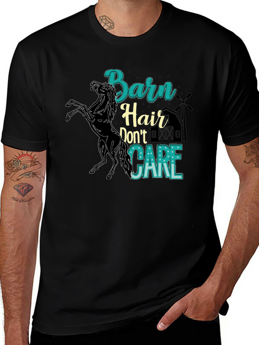 Barn Hair Dont Care Graphic Tee - Black Cotton Blend
