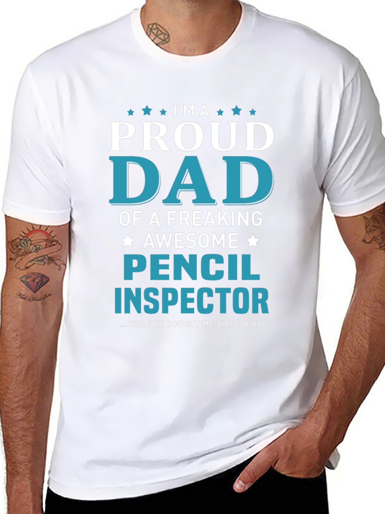 Proud Dad Pencil Inspector Graphic Tee