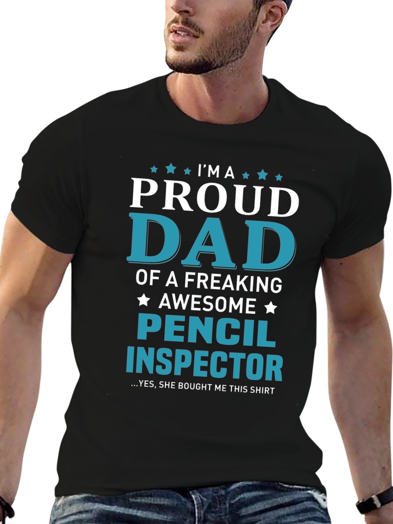 Proud Dad Pencil Inspector Graphic Tee