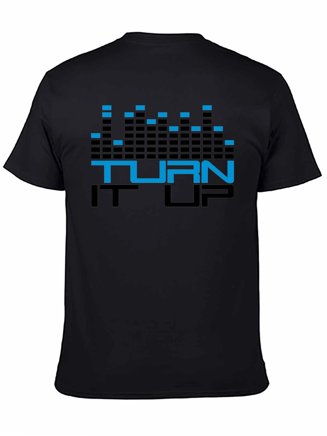 Turn It Up Graphic Tee - Black Cotton T-Shirt