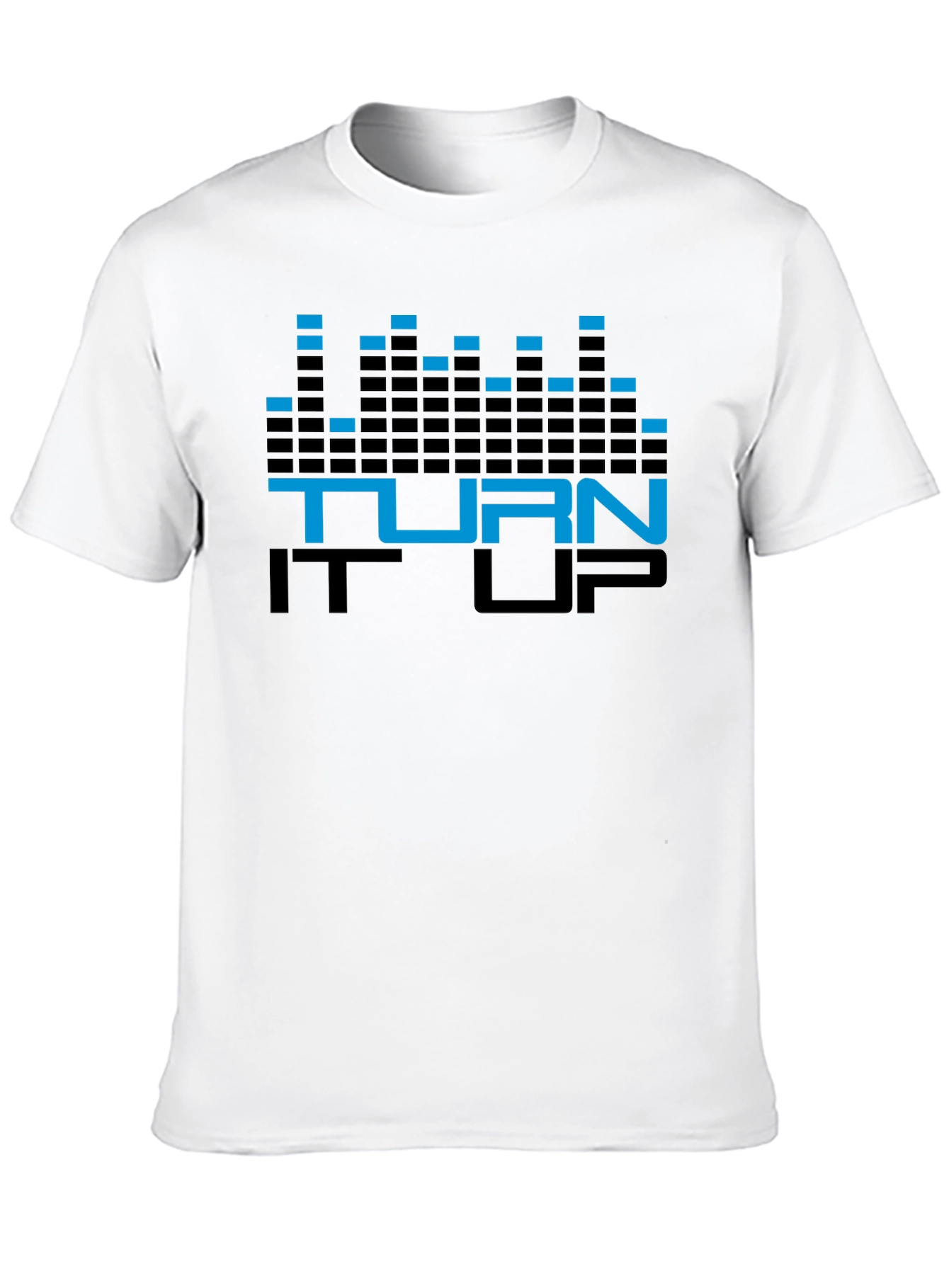 Turn It Up Graphic Tee - Black Cotton T-Shirt