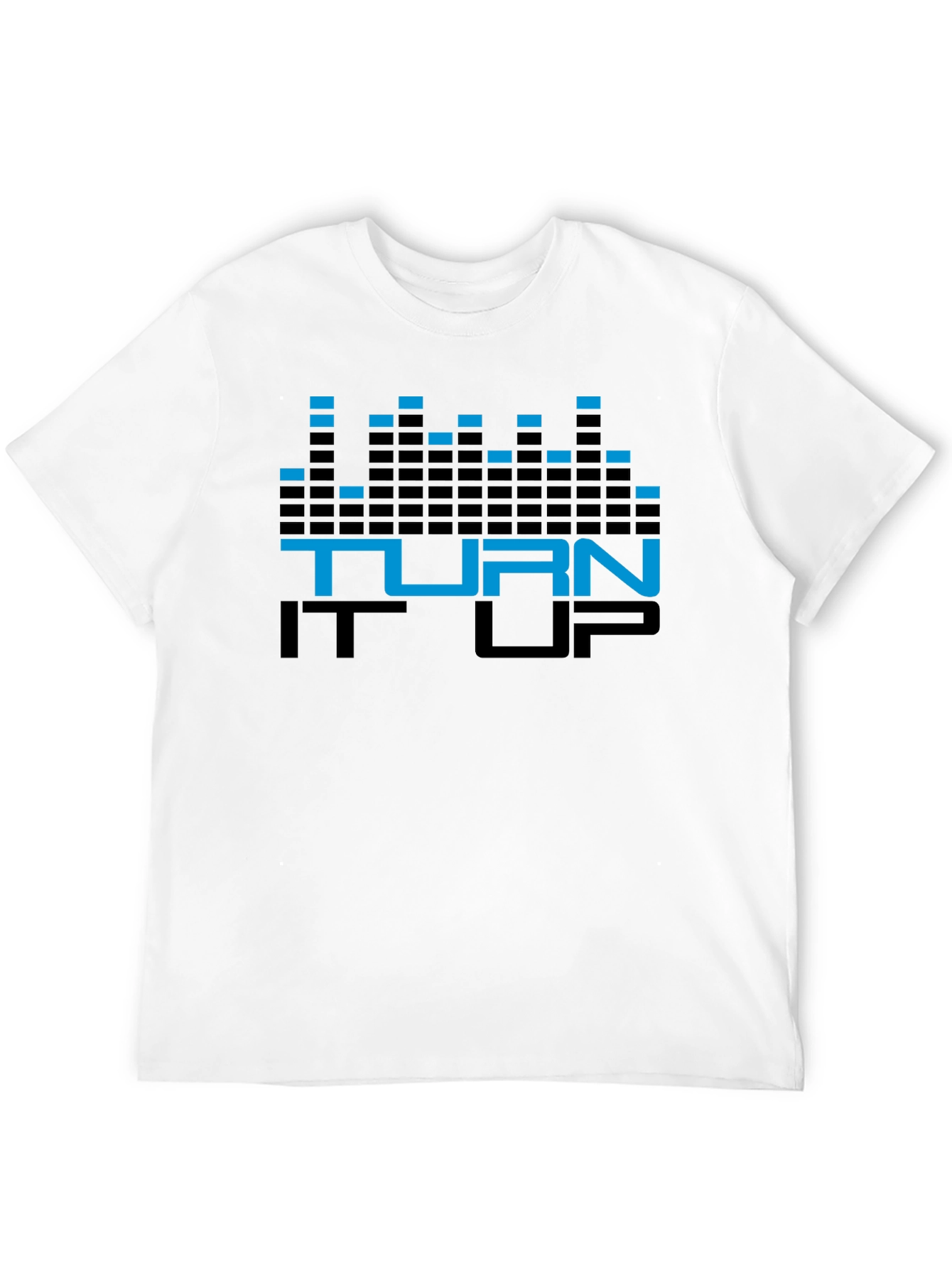 Turn It Up Graphic Tee - Black Cotton T-Shirt