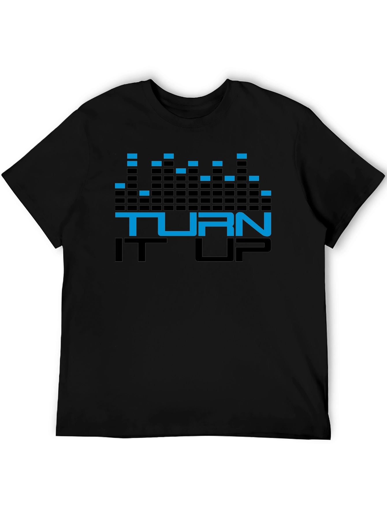 Turn It Up Graphic Tee - Black Cotton T-Shirt
