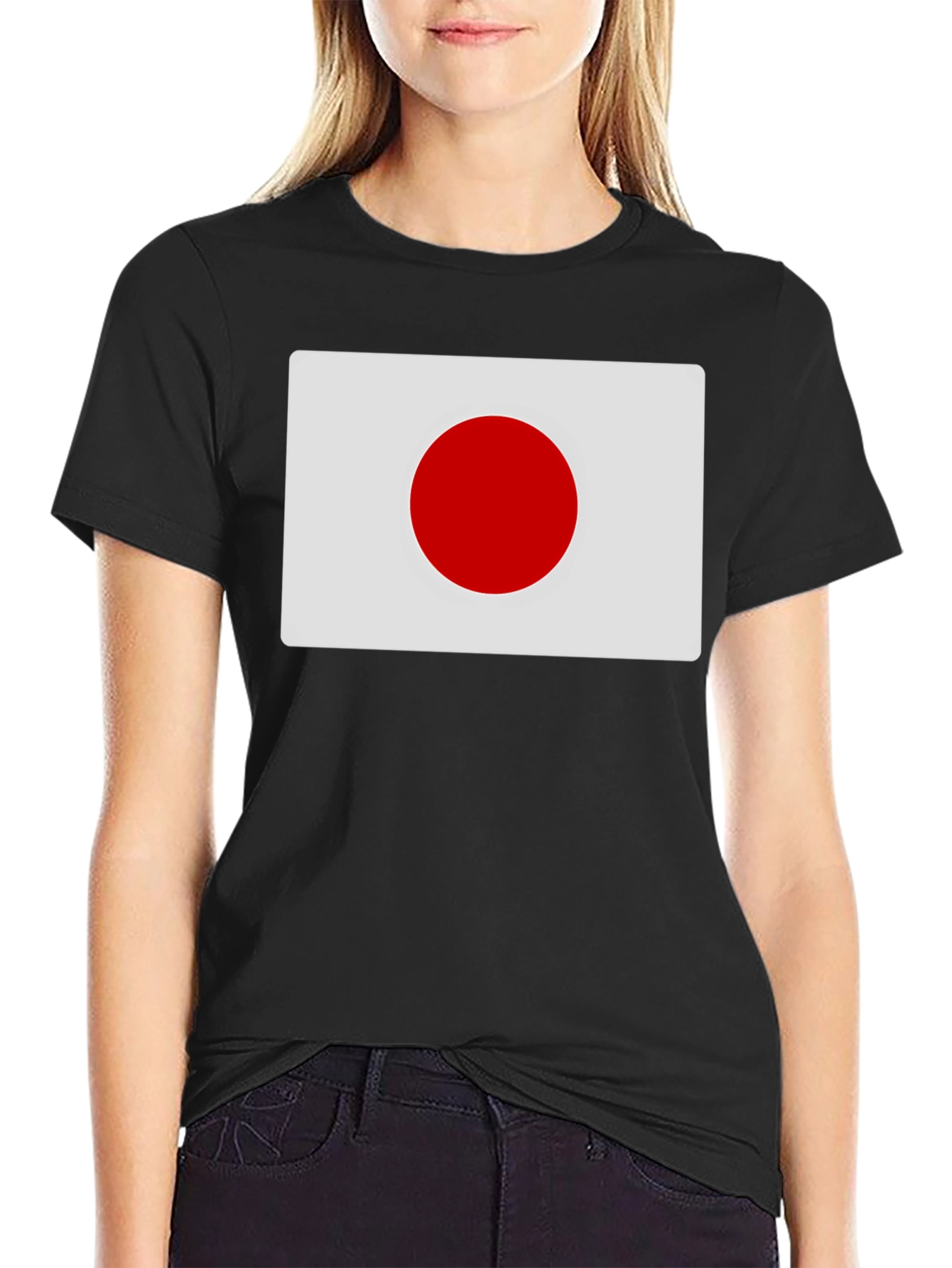 Japan Flag Graphic Tee - Black Cotton T-Shirt