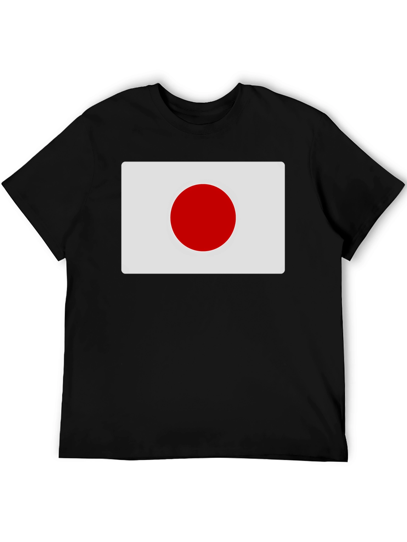 Japan Flag Graphic Tee - Black Cotton T-Shirt