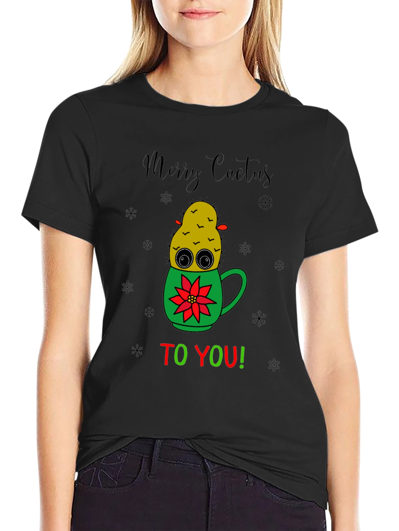 Merry Cactus To You! Novelty Holiday Graphic Tee