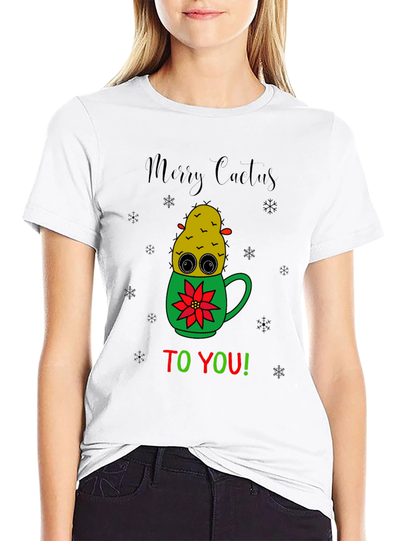 Merry Cactus To You! Novelty Holiday Graphic Tee
