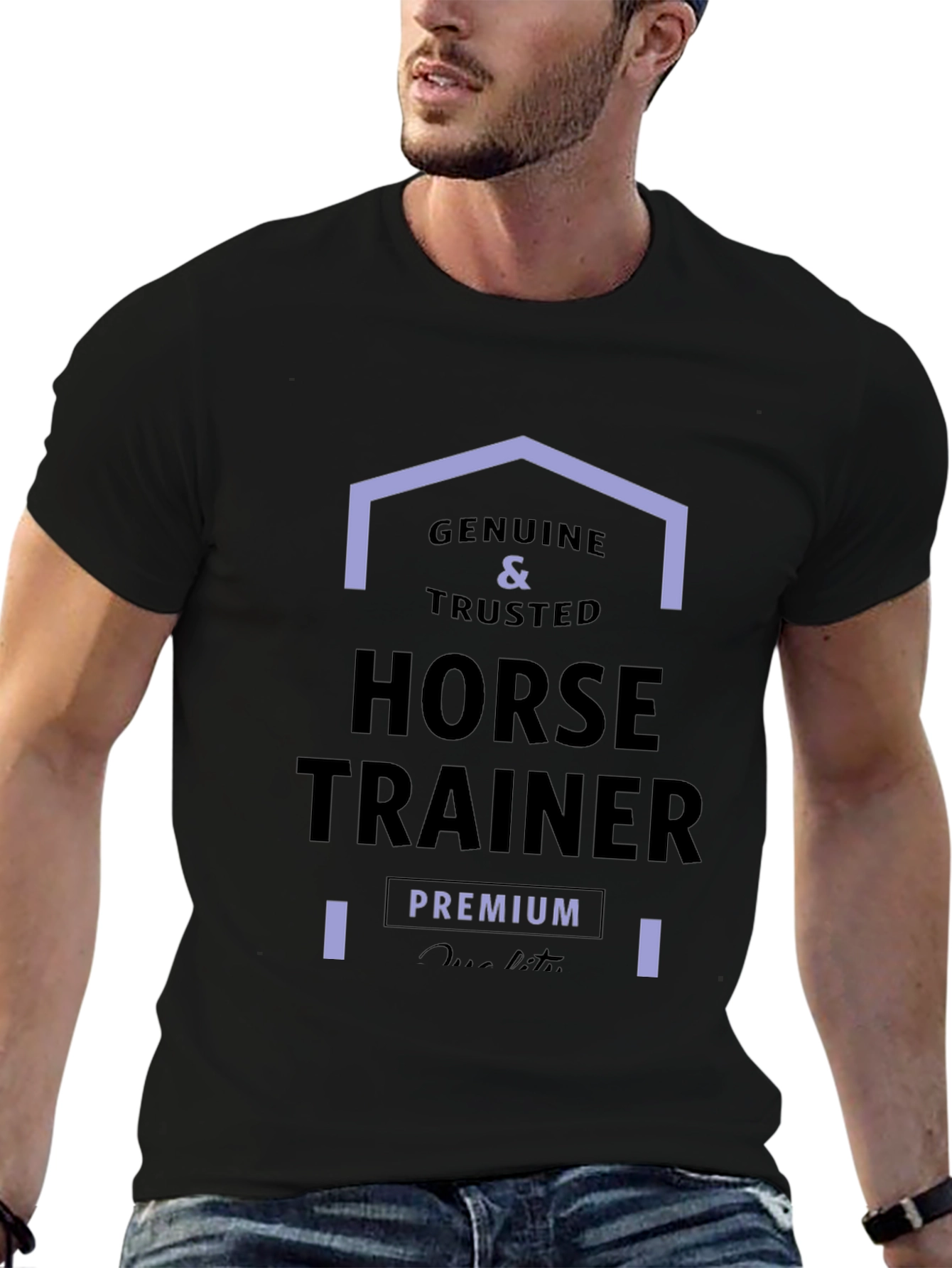 Genuine Horse Trainer Premium Quality Black Tee