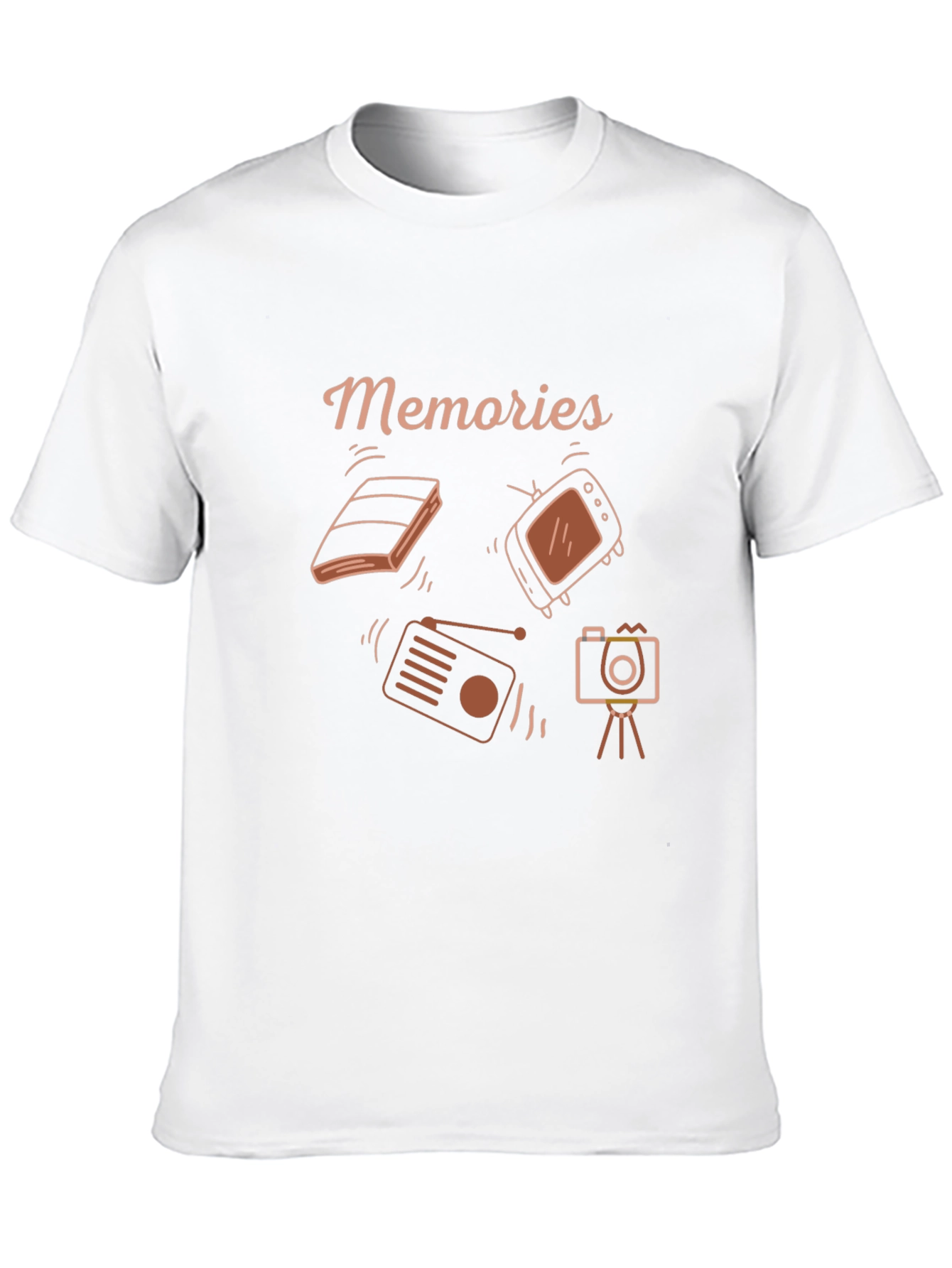 Memories T-Shirt - Retro Media Print Black Tee