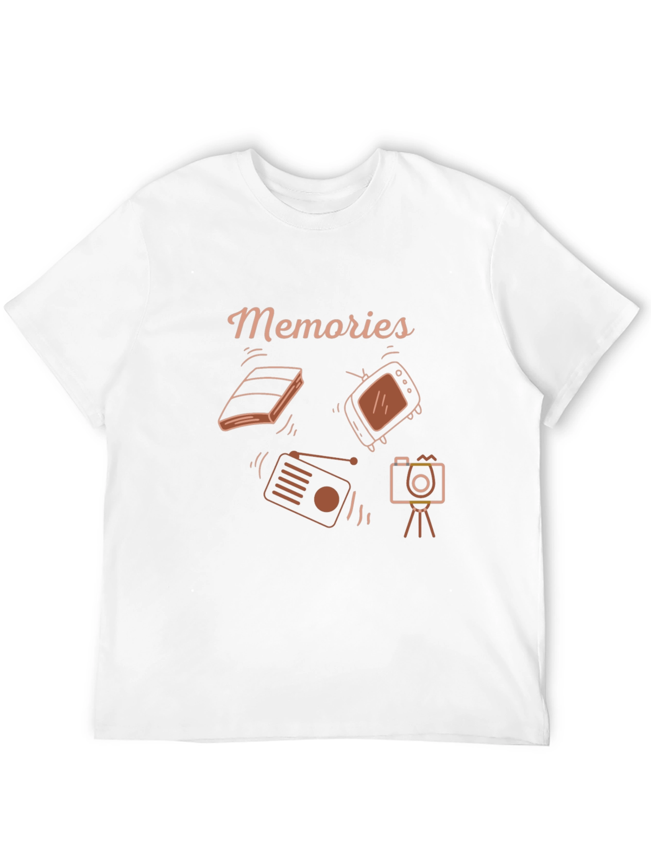 Memories T-Shirt - Retro Media Print Black Tee