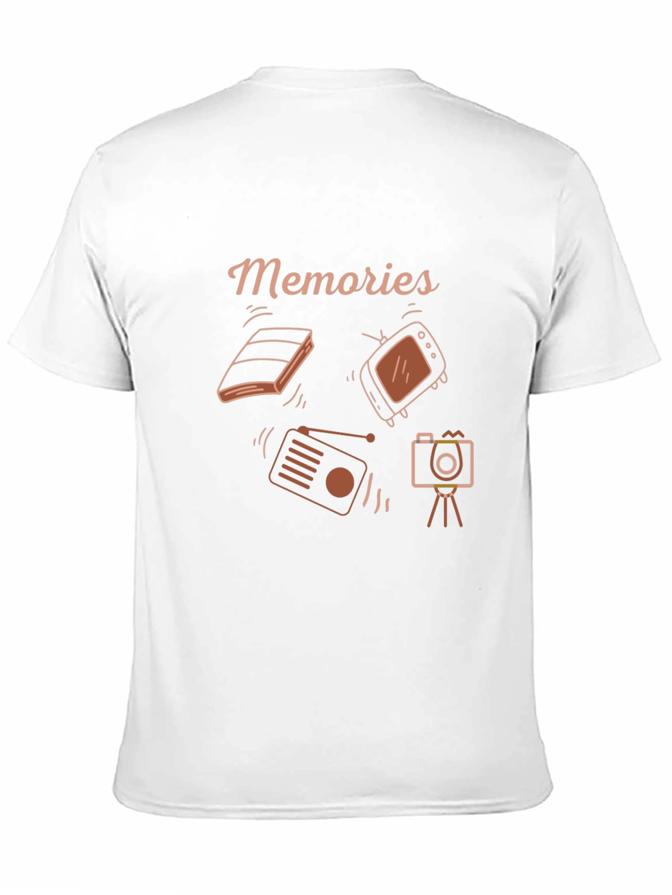 Memories T-Shirt - Retro Media Print Black Tee