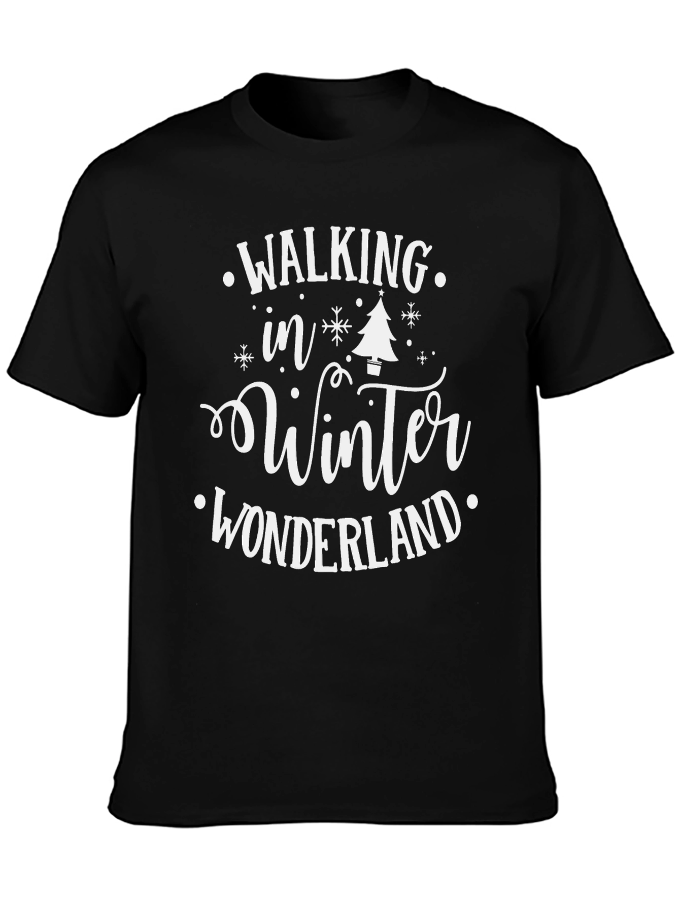 Walking in Winter Wonderland Black Graphic Tee