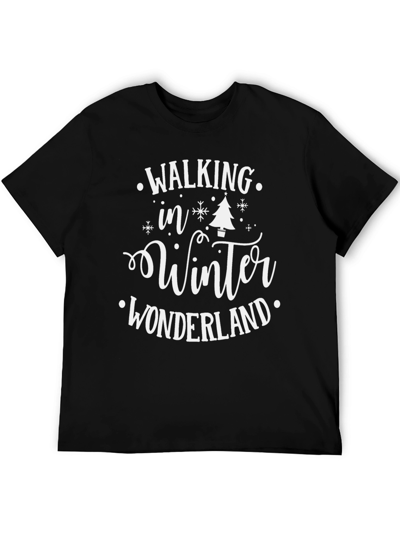 Walking in Winter Wonderland Black Graphic Tee