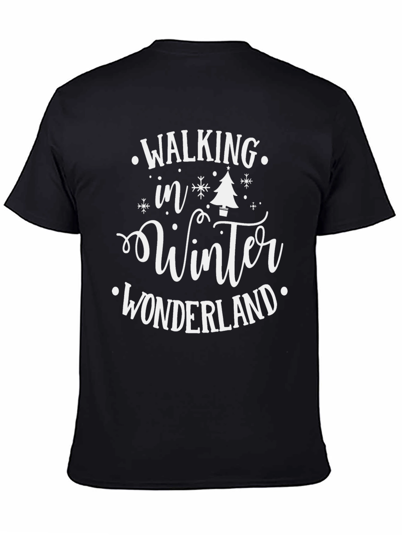 Walking in Winter Wonderland Black Graphic Tee