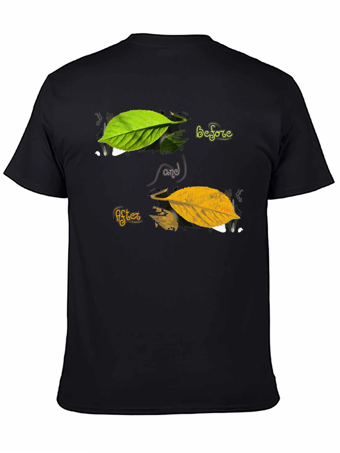 Before and After Leaf T-Shirt - Unique Design