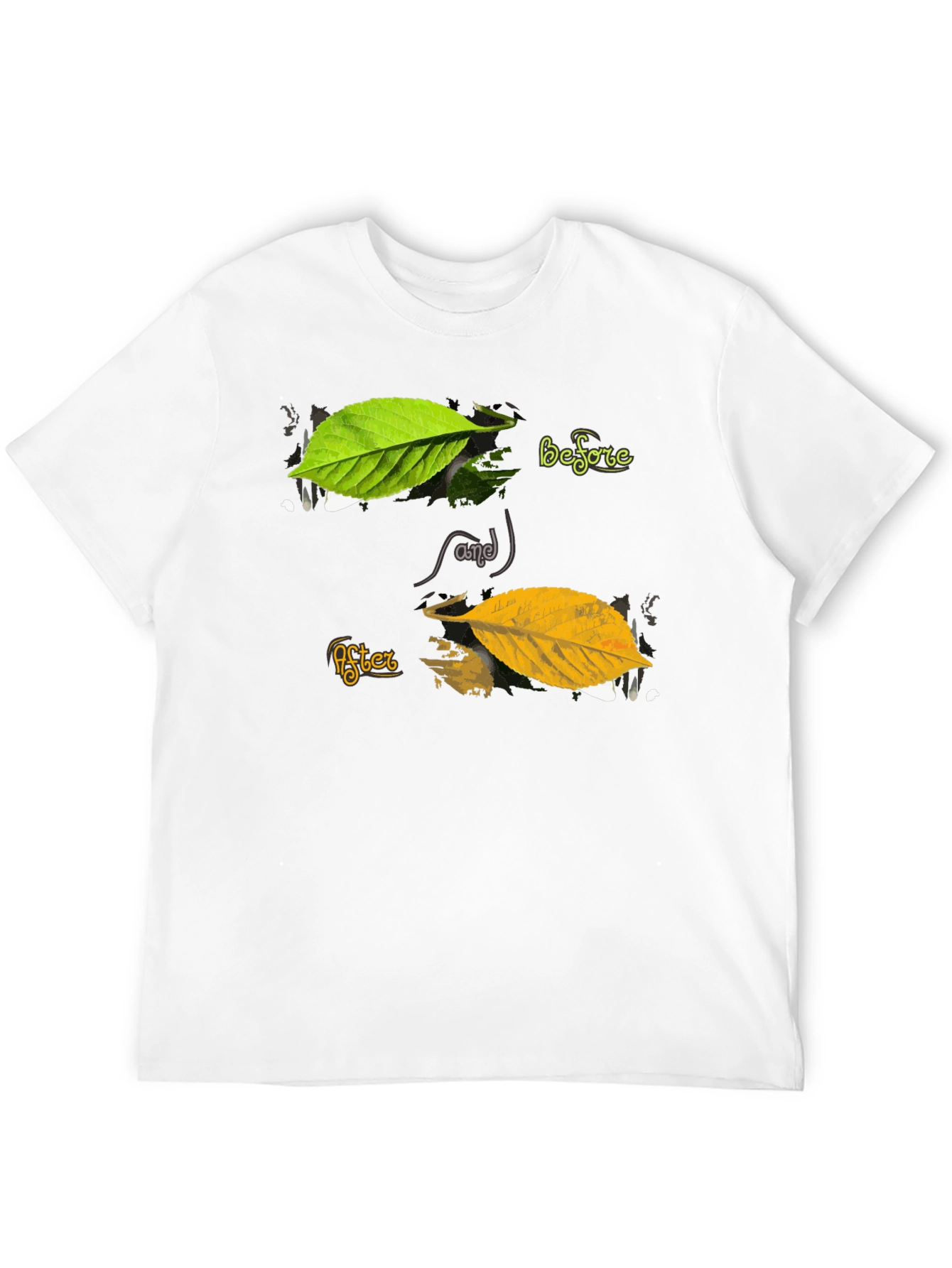 Before and After Leaf T-Shirt - Unique Design